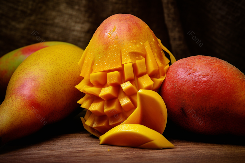 黄色芒果新鲜水果剥皮拍摄,高清,摄影图,摄影图片,图片大全,摄影图免费下载